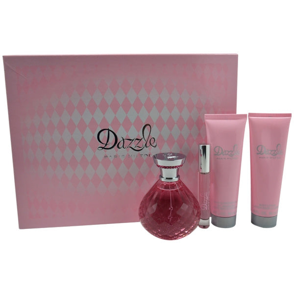 Dazzle by Paris Hilton for Women - 4 Pc Gift Set 4.2oz EDP Spray, 0.34oz EDP Rollerball, 3oz Body Lotion, 3oz Bath & Shower Gel
