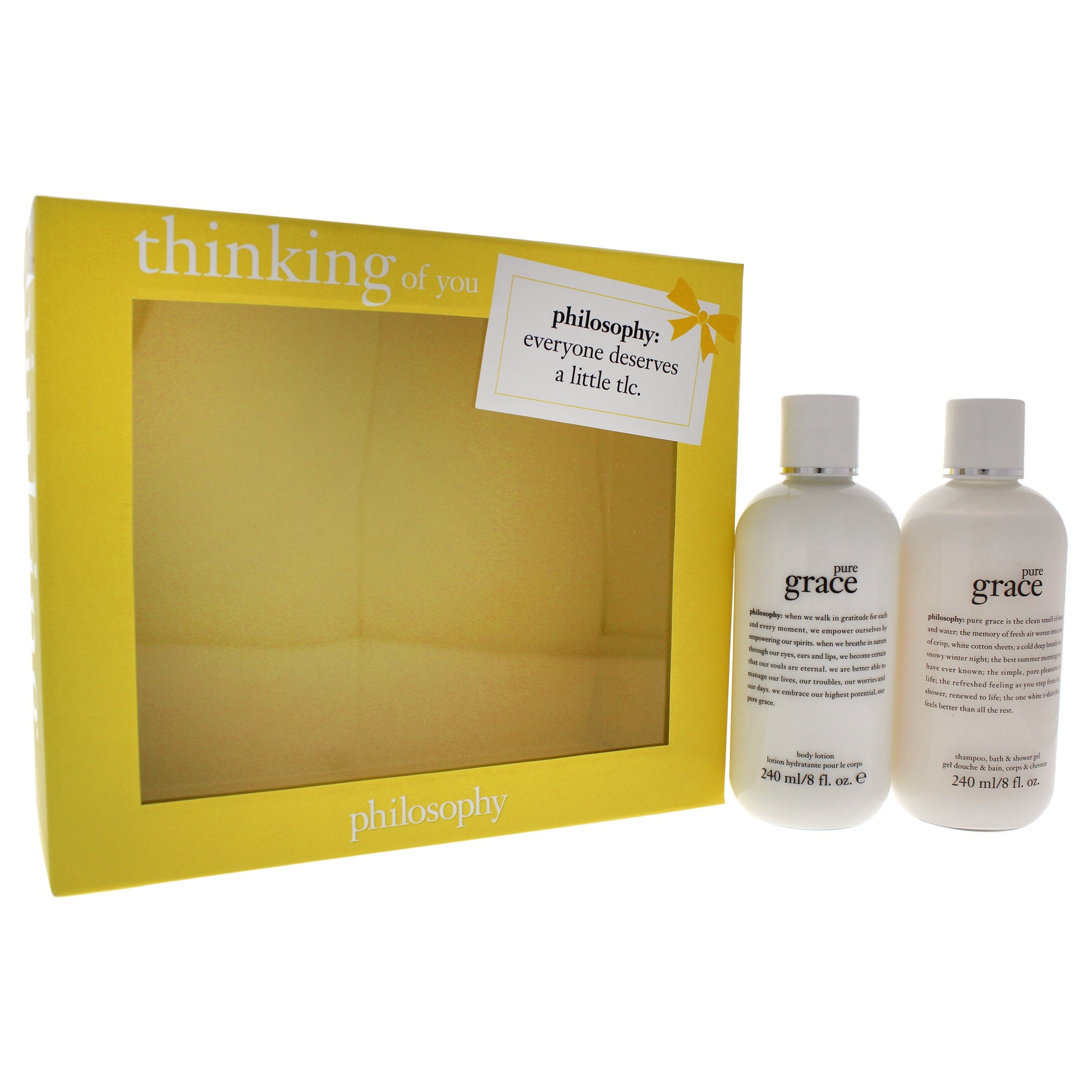 Thinking of You Kit by Philosophy for Women - 2 Pc 8oz Pure Grace Shampo Bath and Shower Gel, 8oz Pure Grace Body Lotion