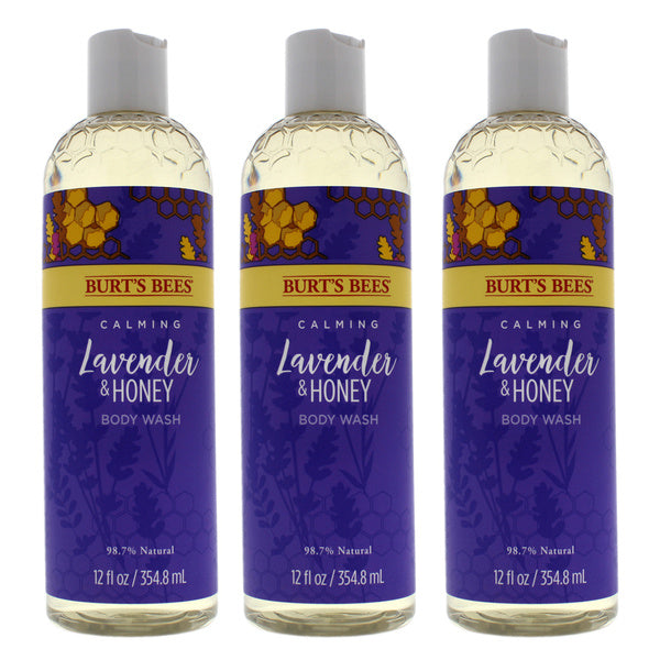 Calming Lavender and Honey Body Wash by Burts Bees for Women - 12 oz Body Wash - Pack of 3