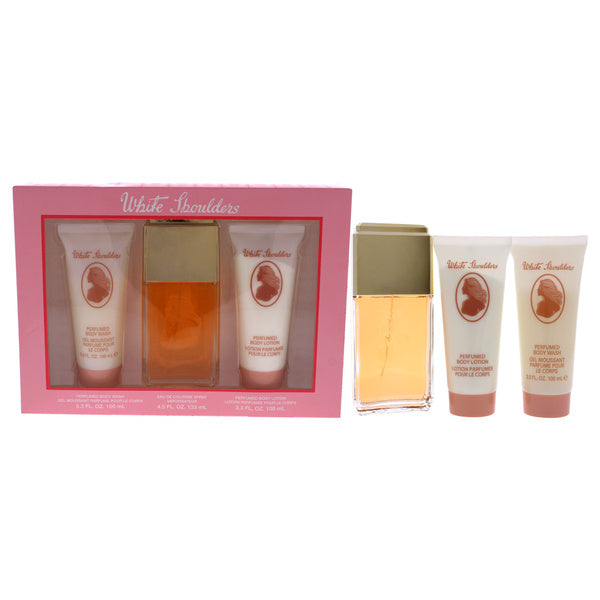 White Shoulders by Evyan for Women - 3 Pc Gift Set 4.5oz EDC Spray, 3.3oz Perfumed Body Lotion, 3.3oz Perfumed Body Wash
