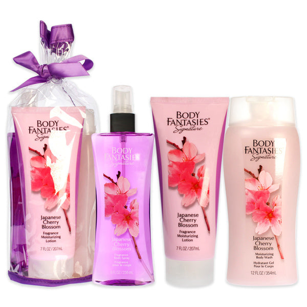Signature Japanese Cherry Blossom Set by Body Fantasies for Women - 3 Pc 8oz Fragrance Body Spray, 12oz Moisturizing Body Wash, 7oz Fragrance Moisturizing Lotion