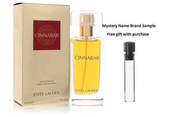 CINNABAR by Estee Lauder Eau De Parfum Spray (New Packaging) 1.7 oz And a Mystery Name brand sample vile
