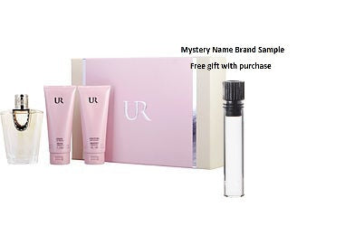 UR by Usher EAU DE PARFUM SPRAY 3.4 OZ & BODY LOTION 3.4 OZ & BODY WASH 3.4 OZ for WOMEN And a Mystery Name brand sample vile
