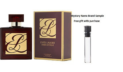 AMBER MYSTIQUE by Estee Lauder EAU DE PARFUM SPRAY 3.4 OZ for UNISEX And a Mystery Name brand sample vile