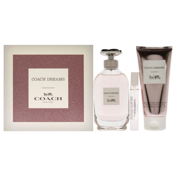 Coach Dreams by Coach for Women - 3 Pc Gift Set 3oz EDP Spray, 0.25 EDP Travel Spray, 3.3oz Perfumed Body Lotion